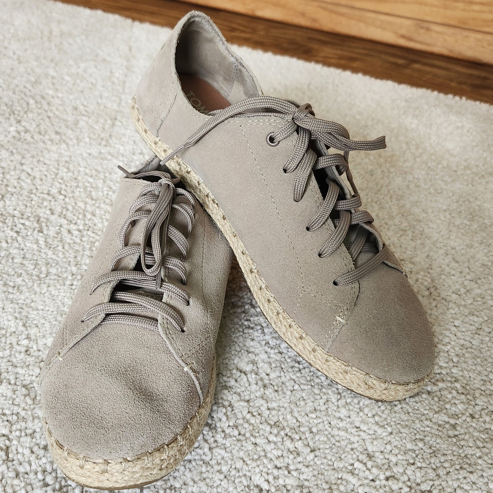 TOMS Lena Desert Espardille Casual Suede Lace-Up Sneakers